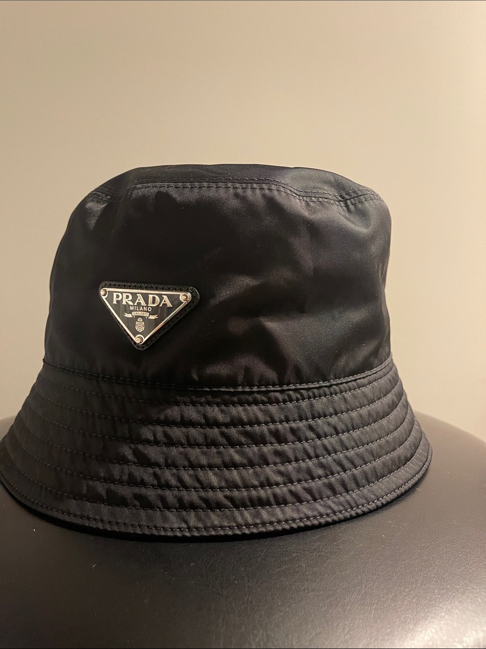 Prada Black Nylon Bucket Hat